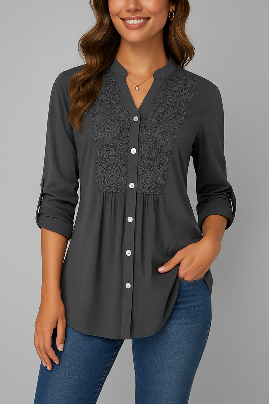 Jessicah | Elegante Tuniekblouse met Kantdetail
