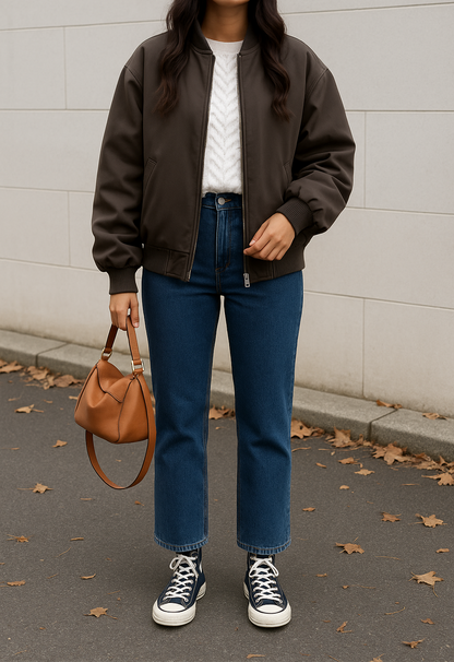 Lichtgewicht Oversized Dames Bomberjack met Rits