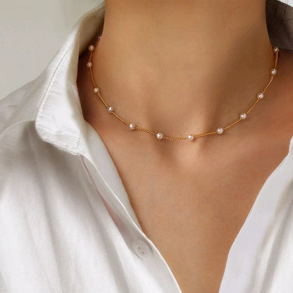 Parelketting in Goud