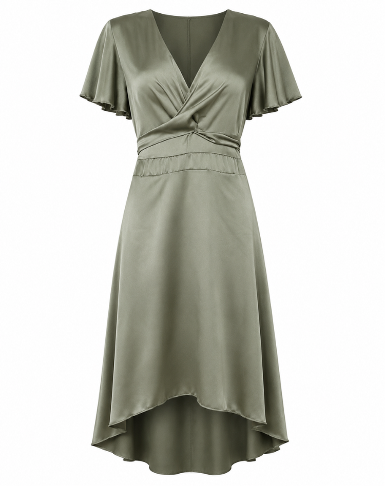 Robe midi pour femmes avec détails noués et coupe confortable