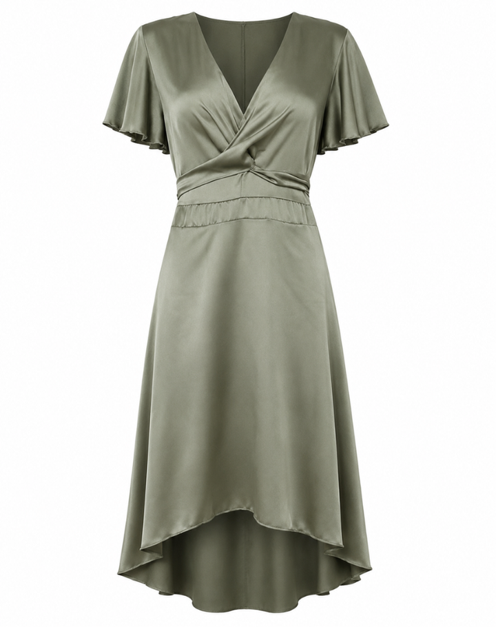 Robe midi pour femmes avec détails noués et coupe confortable