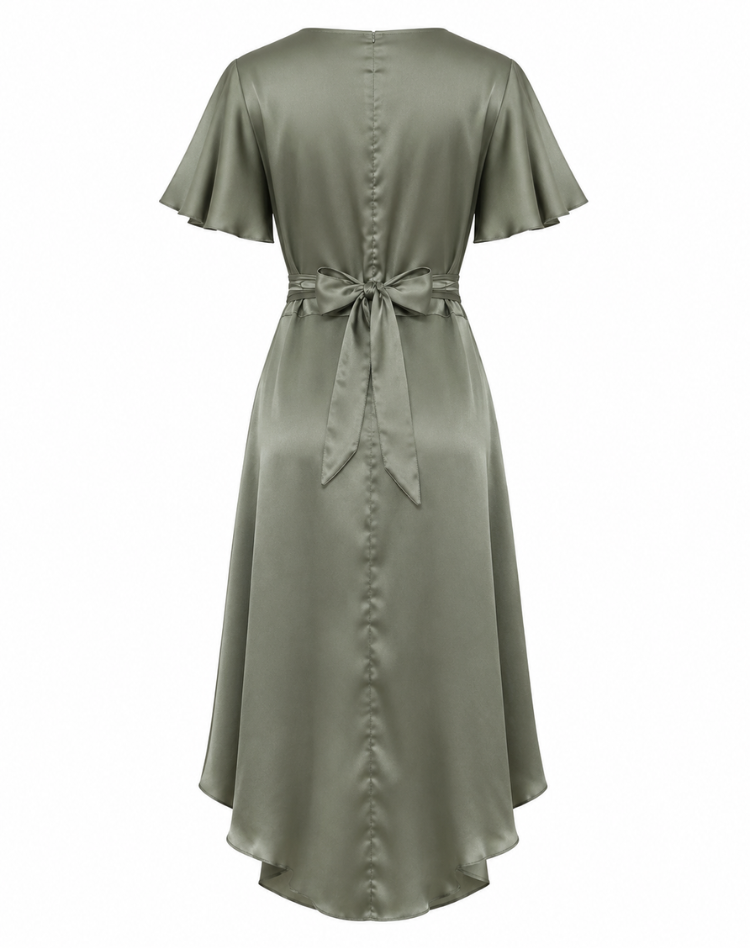 Robe midi pour femmes avec détails noués et coupe confortable