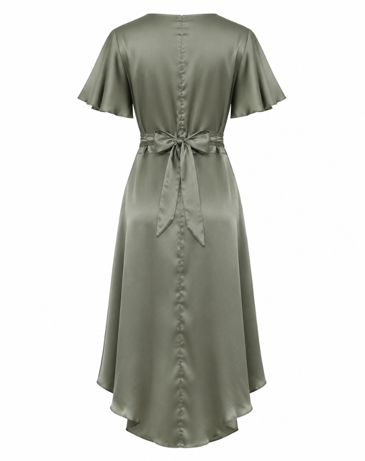 Robe midi pour femmes avec détails noués et coupe confortable