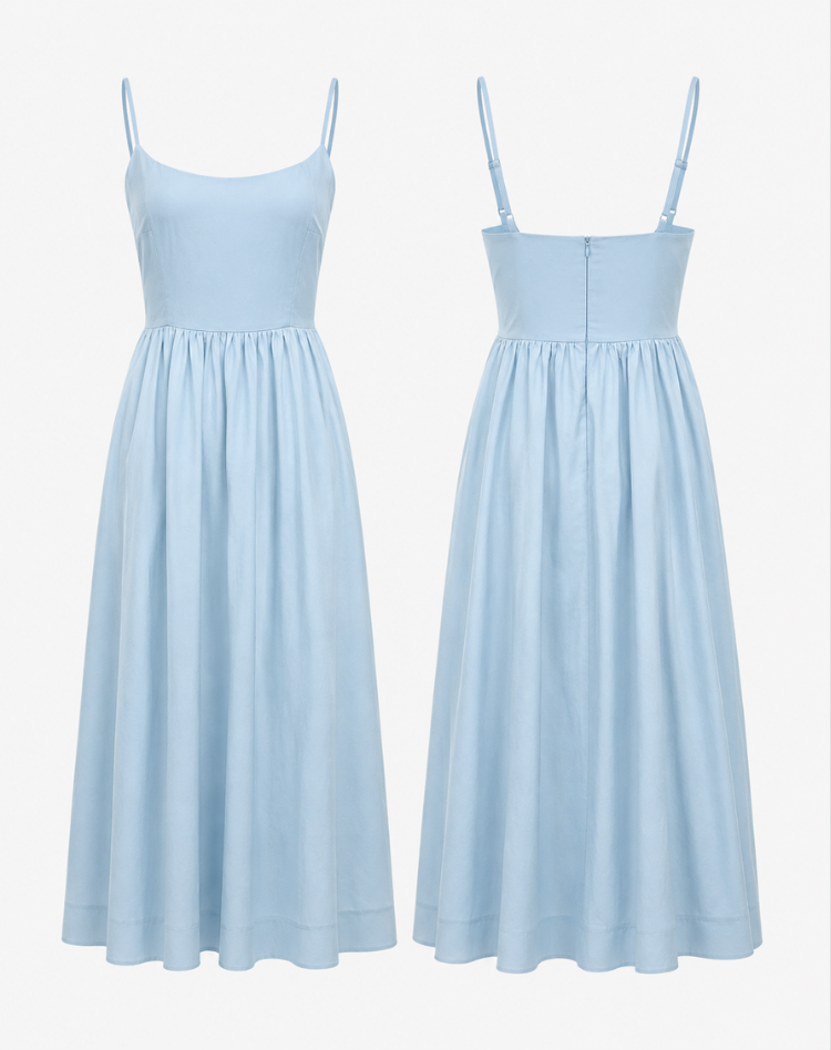 White Midi Dress for Women with Simple Design and Comfort