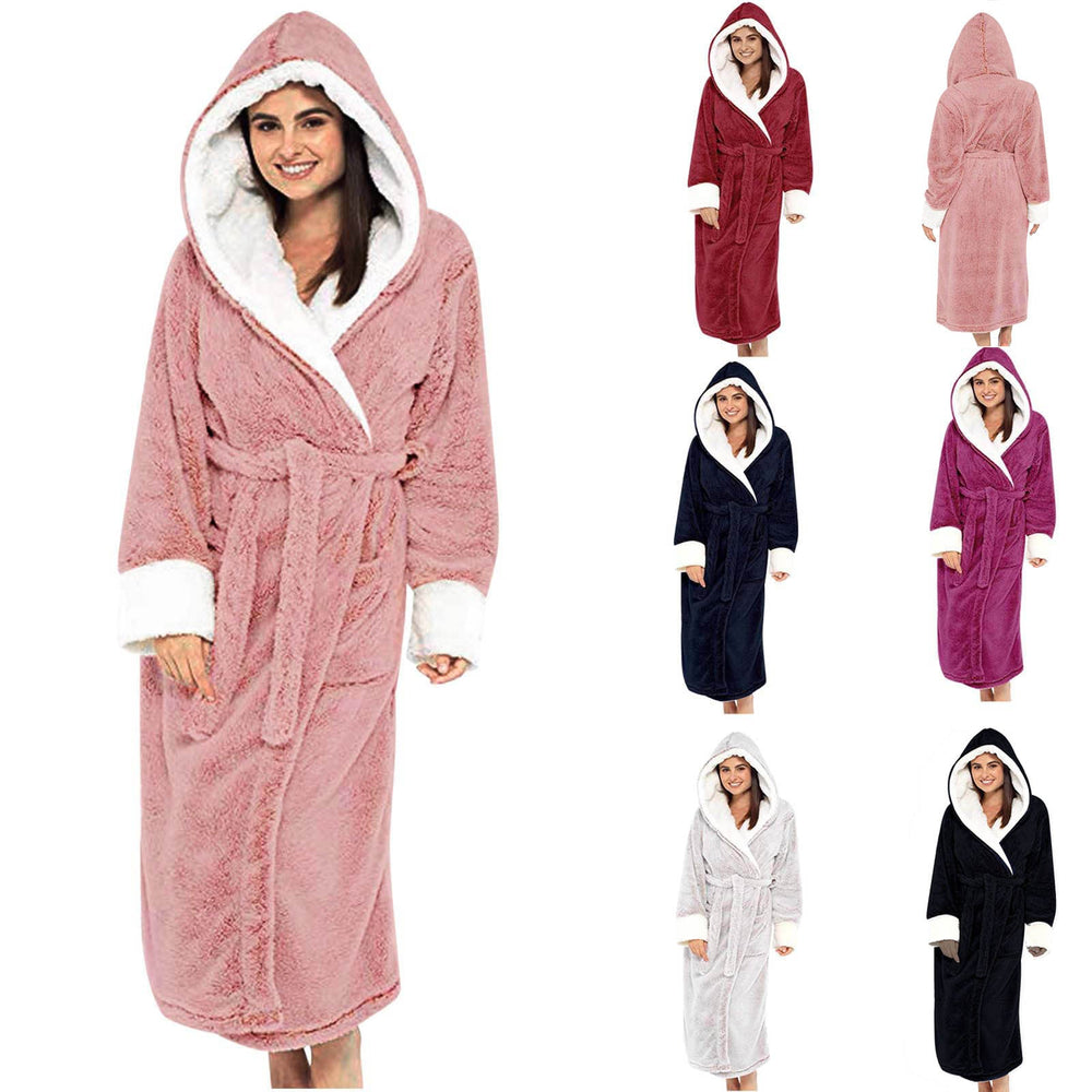 Peignoir Doux en Polaire pour Femme avec Capuche