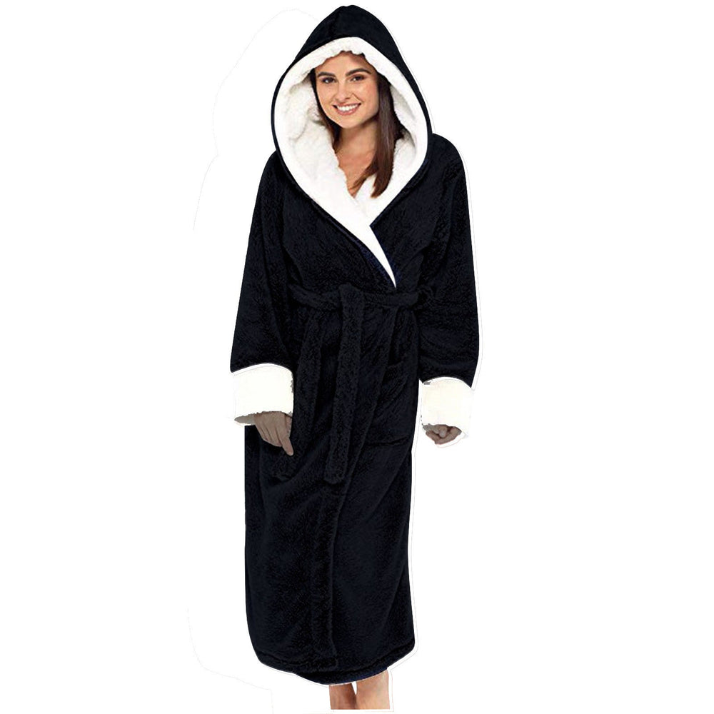 Peignoir Doux en Polaire pour Femme avec Capuche