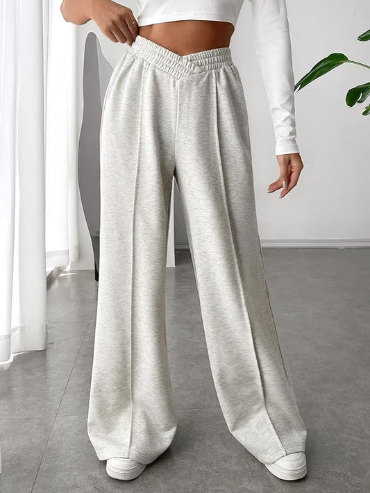 Comfortabele Dames Broek met Hoge Taille en Wijde Pijpen