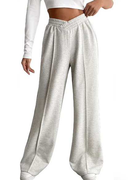 Comfortabele Dames Broek met Hoge Taille en Wijde Pijpen