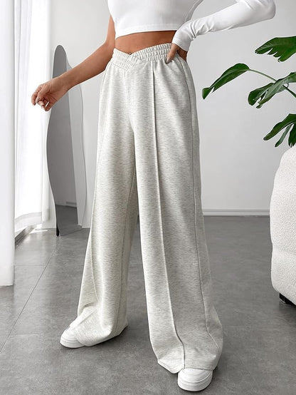 Comfortabele Dames Broek met Hoge Taille en Wijde Pijpen