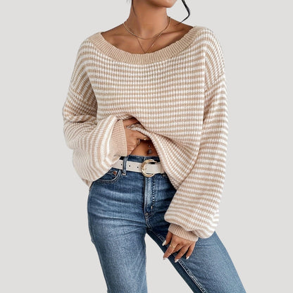 Comfortabele Oversized Dames Trui met Strepen