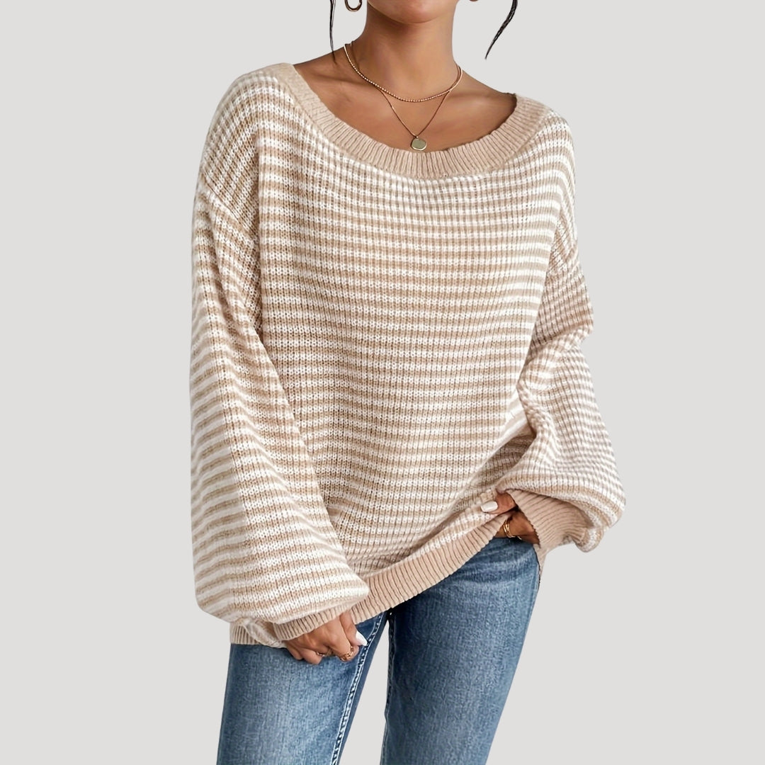 Comfortabele Oversized Dames Trui met Strepen