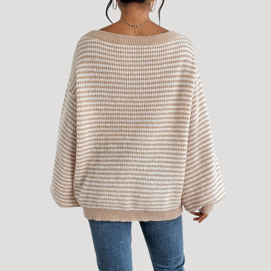 Comfortabele Oversized Dames Trui met Strepen