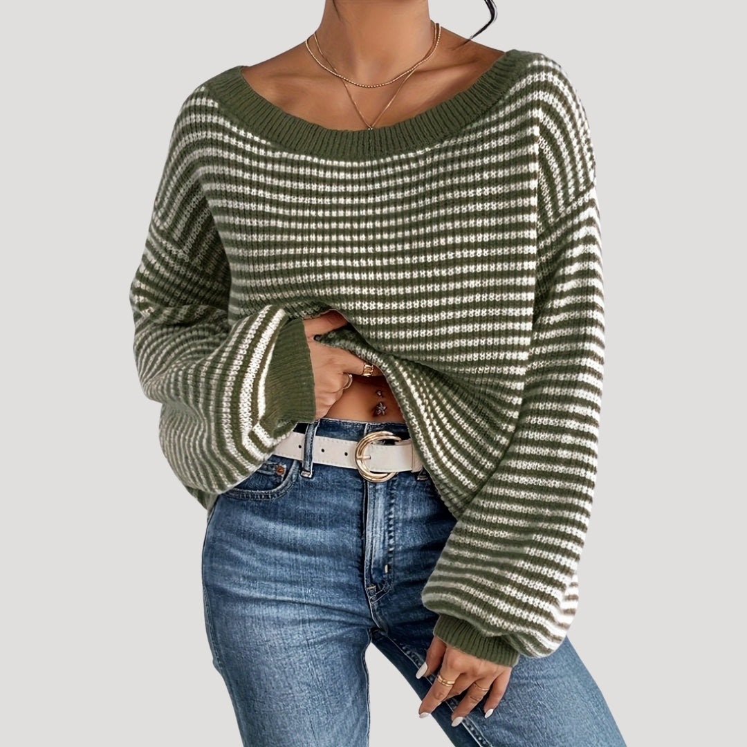 Comfortabele Oversized Dames Trui met Strepen
