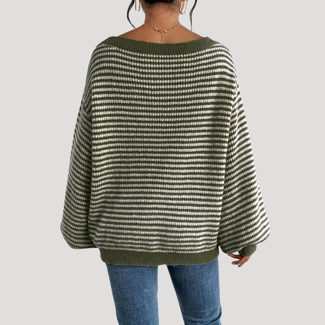 Comfortabele Oversized Dames Trui met Strepen