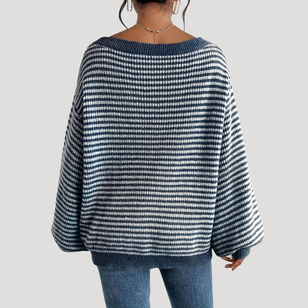 Comfortabele Oversized Dames Trui met Strepen