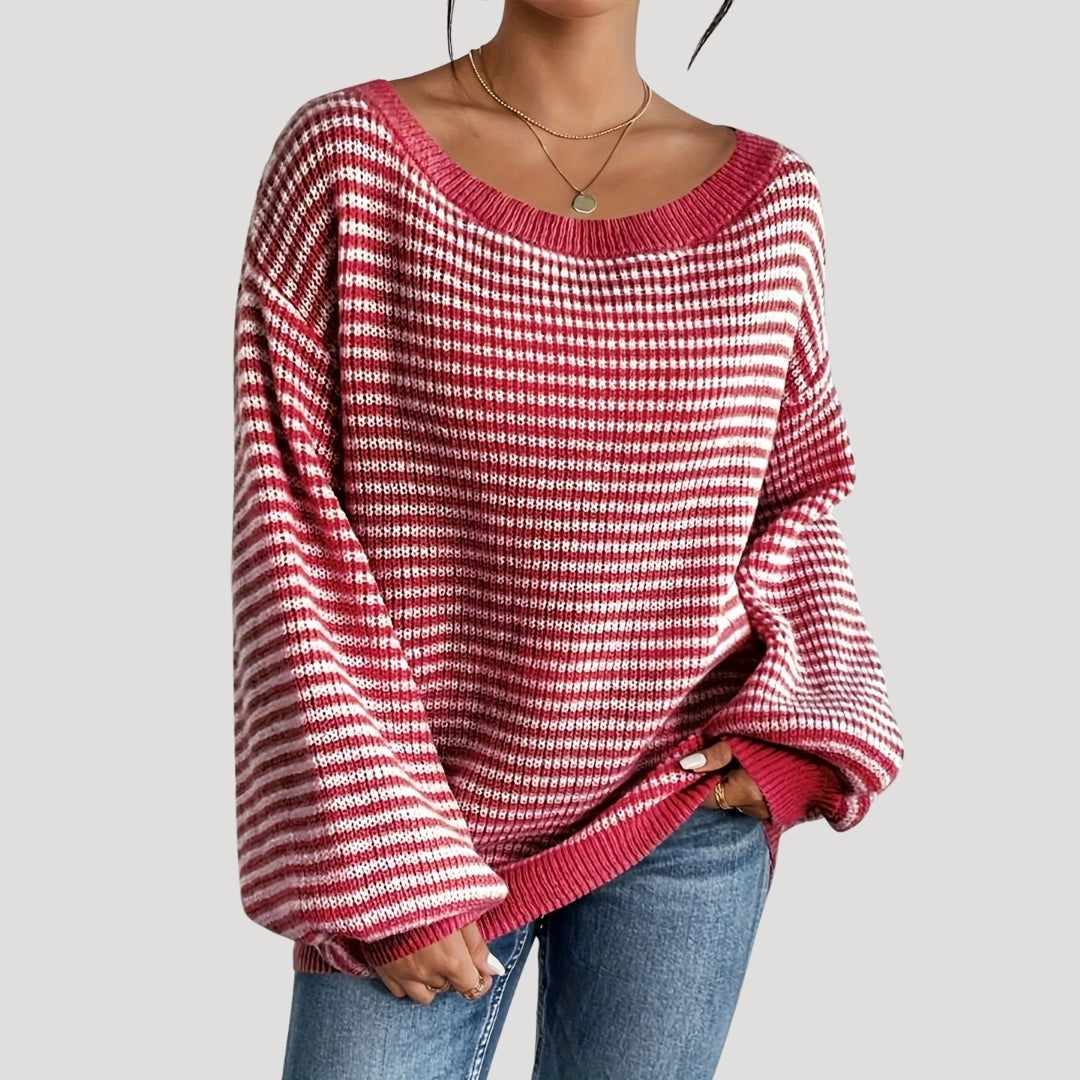 Comfortabele Oversized Dames Trui met Strepen