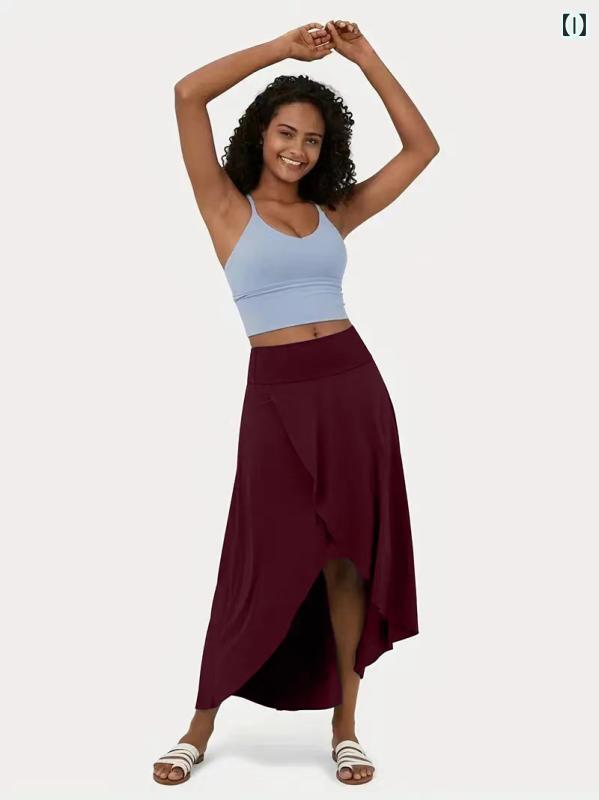 Dames Midi Rok Met Hoge Taille En Chique Asymmetrische Split