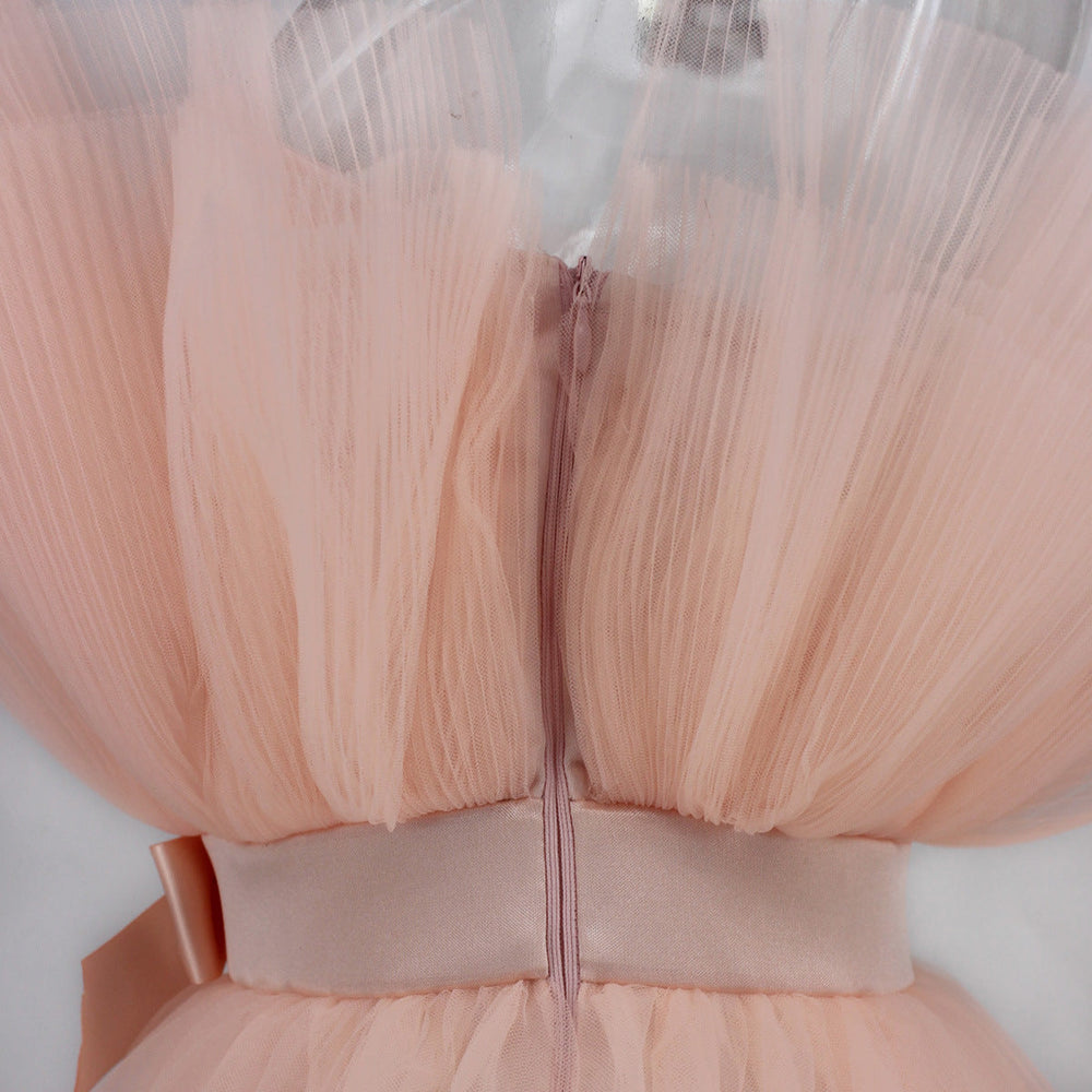 Robe Cocktail Mini Festive avec Encolure Bustier pour Femme