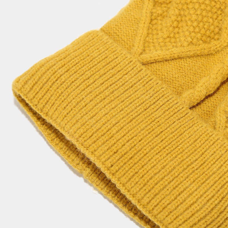 Warm Women's Knit Winter Set with Scarf, Hat, and Gloves