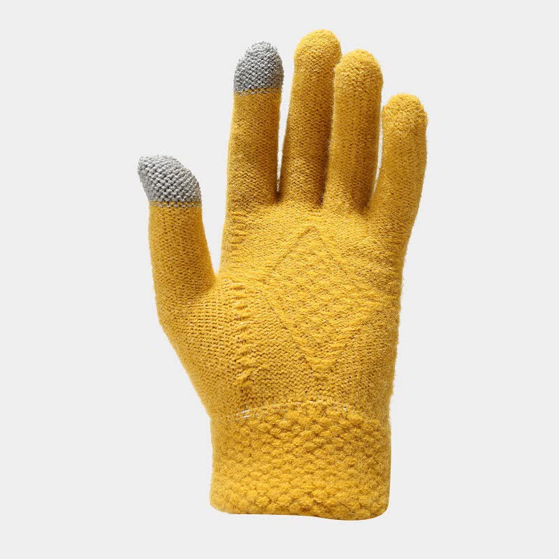 Warm Women's Knit Winter Set with Scarf, Hat, and Gloves
