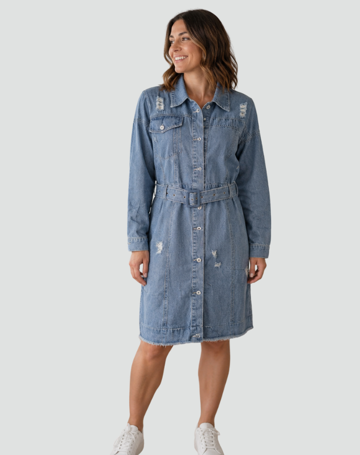 Viola | Robe mini vintage en denim pour femmes