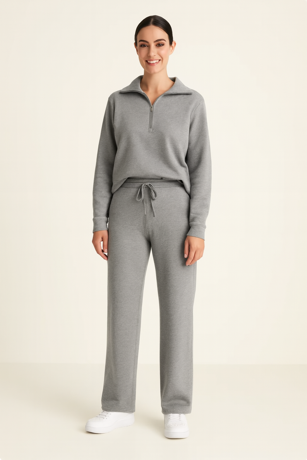 Zachte Dames Loungewear Set met Lange Mouwen en Broek