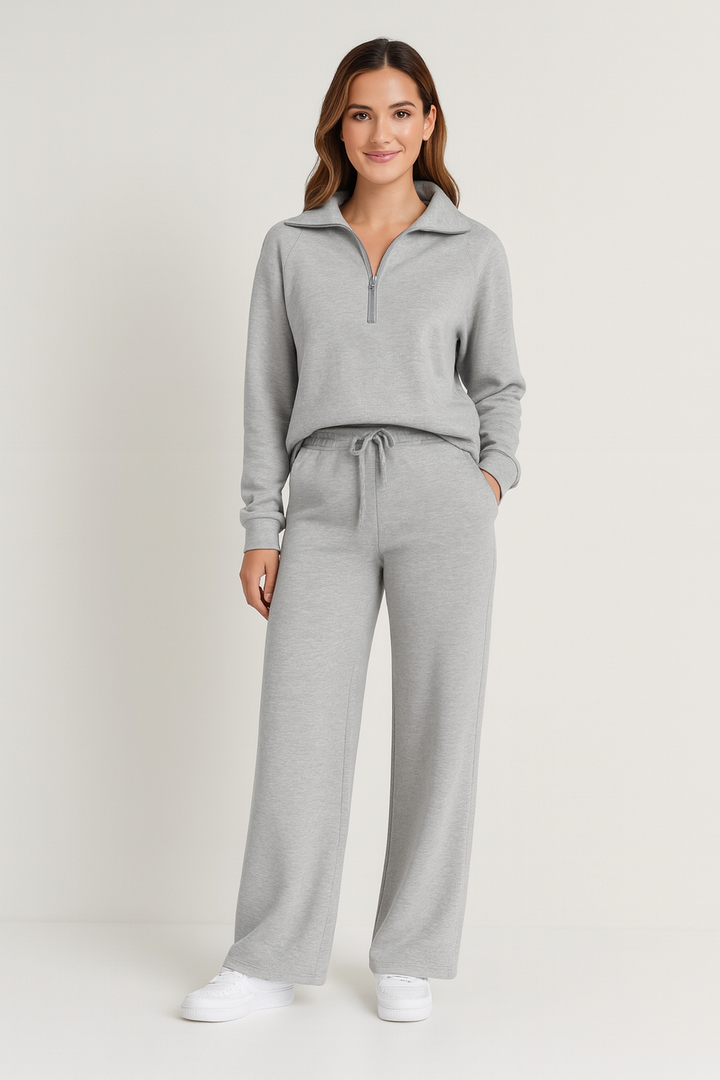 Soft Women's Loungewear Set with Long Sleeves and Pants