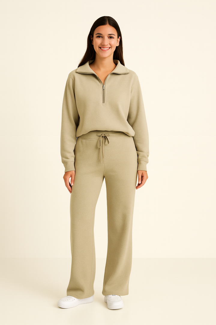 Soft Women's Loungewear Set with Long Sleeves and Pants