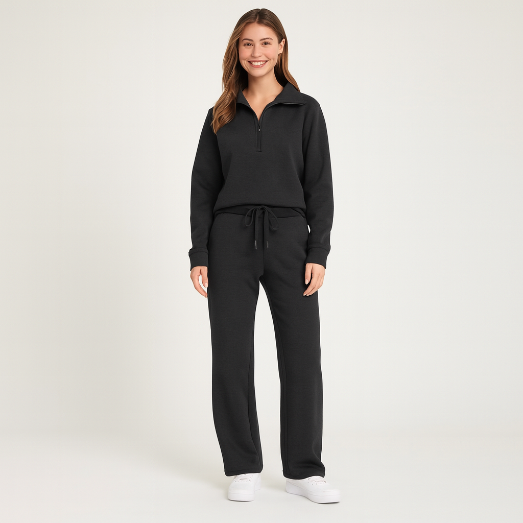 Zachte Dames Loungewear Set met Lange Mouwen en Broek