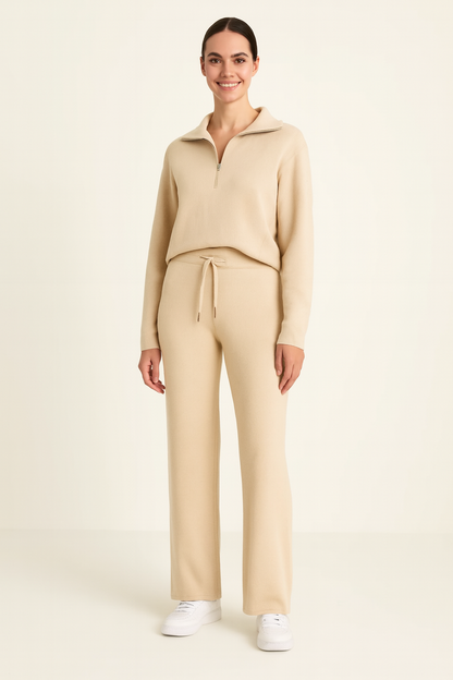 Zachte Dames Loungewear Set met Lange Mouwen en Broek