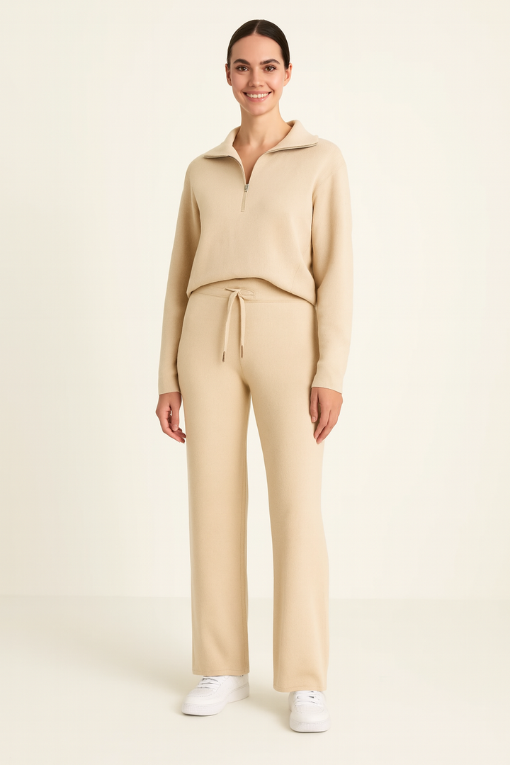 Soft Women's Loungewear Set with Long Sleeves and Pants