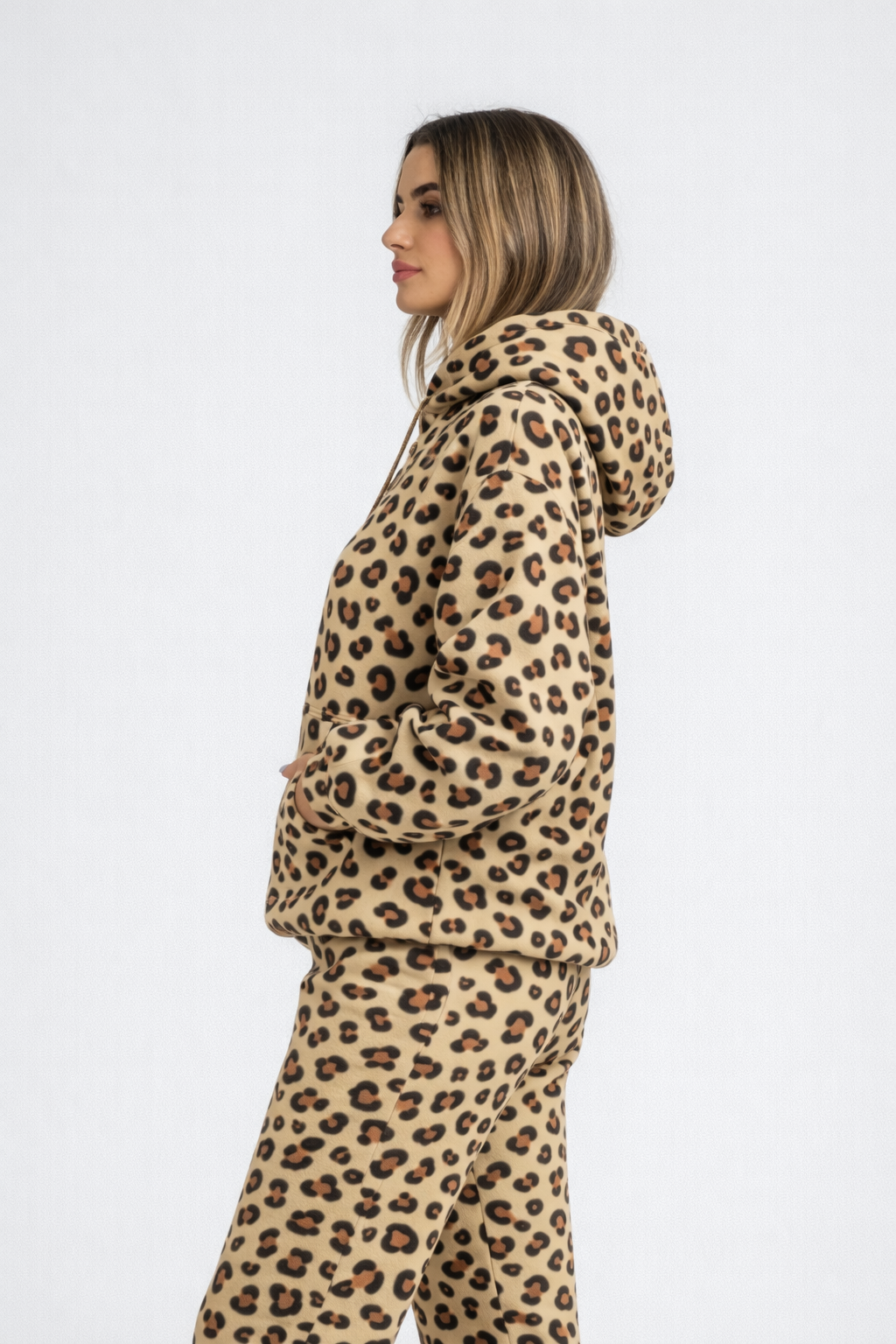 Dames Panterprint Trainingspak Set met Capuchon en Joggingbroek