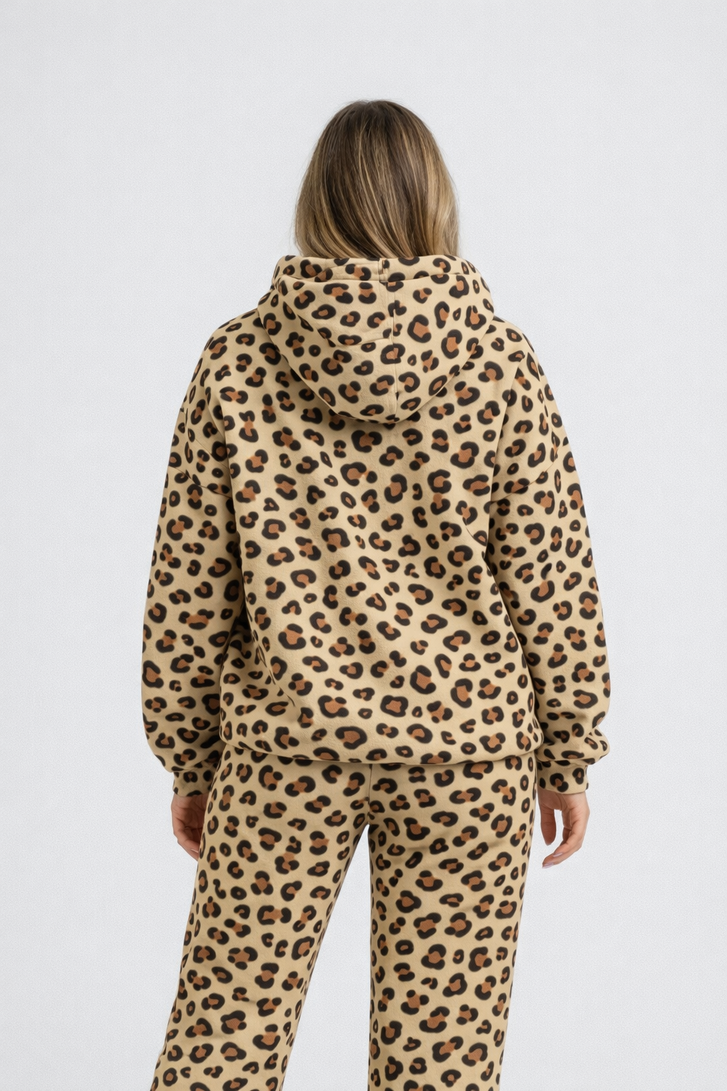 Dames Panterprint Trainingspak Set met Capuchon en Joggingbroek