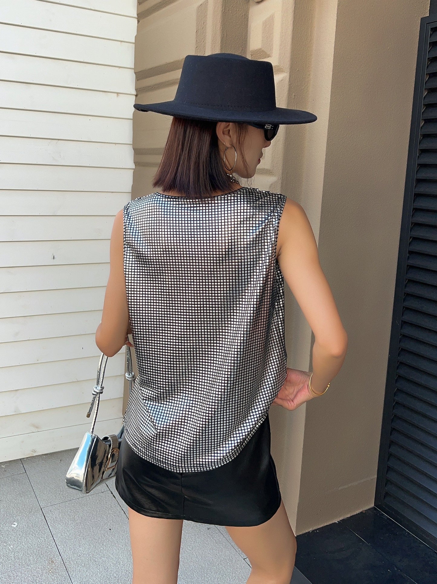 Cassey | Pailletten V-Hals Tanktop