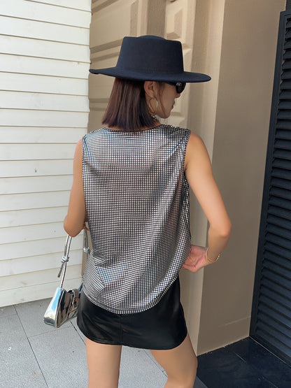 Cassey | Pailletten V-Hals Tanktop