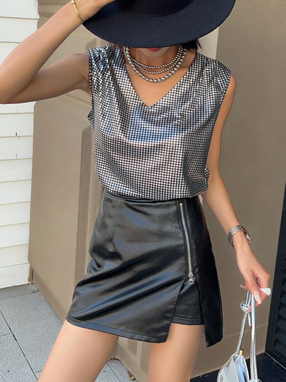 Cassey | Pailletten V-Hals Tanktop