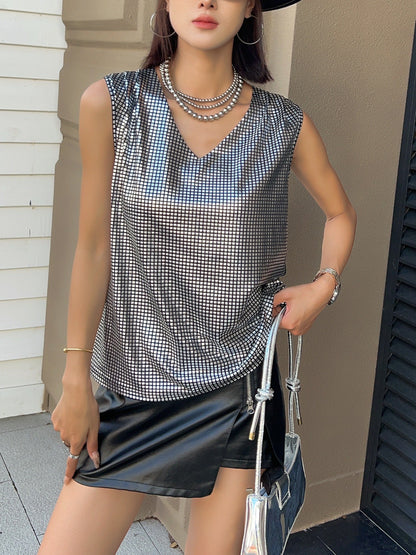Cassey | Pailletten V-Hals Tanktop