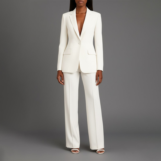 Women's Luxury Tailored Blazer Set With Straight Pants