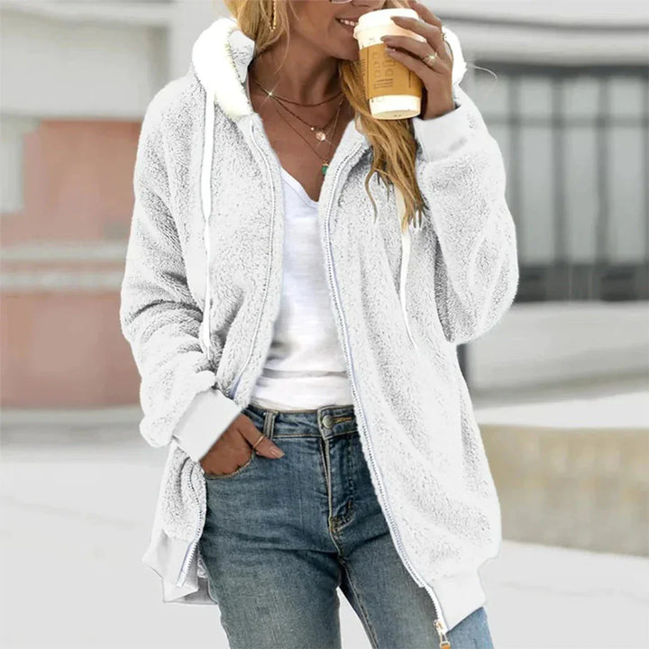 Trendy Soft Women's Teddy Vest with Zipper and Hood