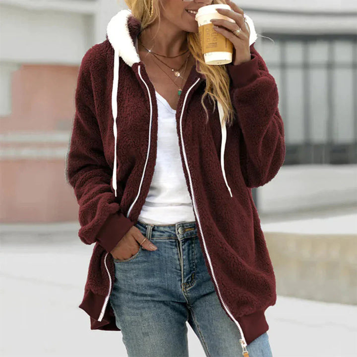 Trendy Soft Women's Teddy Vest with Zipper and Hood