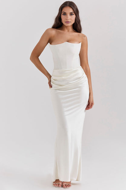 Youri | Strapless Galajurk Avondjurk met Corsetdetail