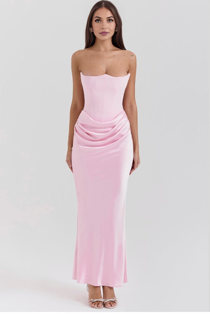 Youri | Strapless Galajurk Avondjurk met Corsetdetail