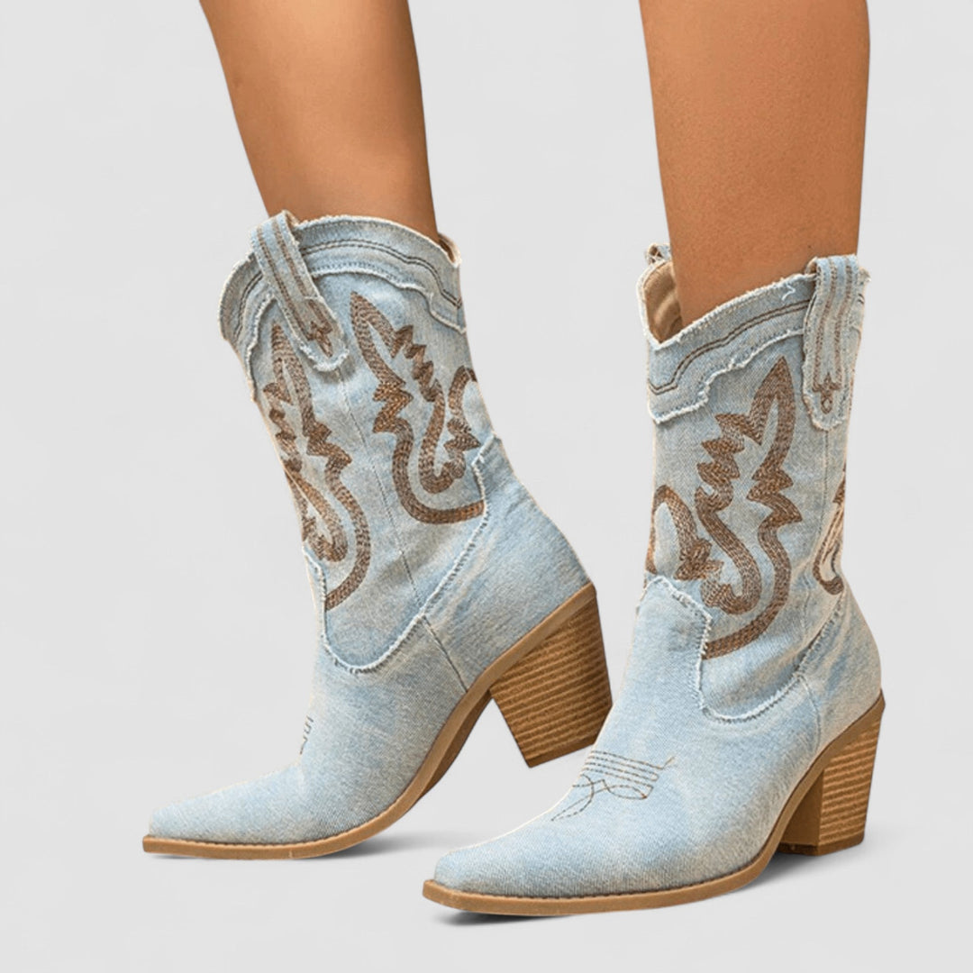 Xalviere | Selena Orthopedische Denim Enkellaarsjes Dames 0
