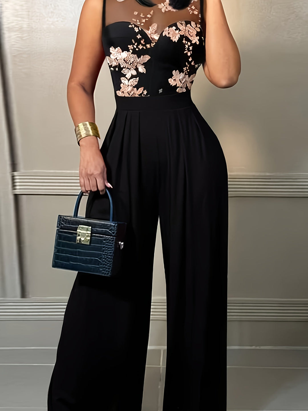 Shanna | Combinaison avec top brodé et jambes larges