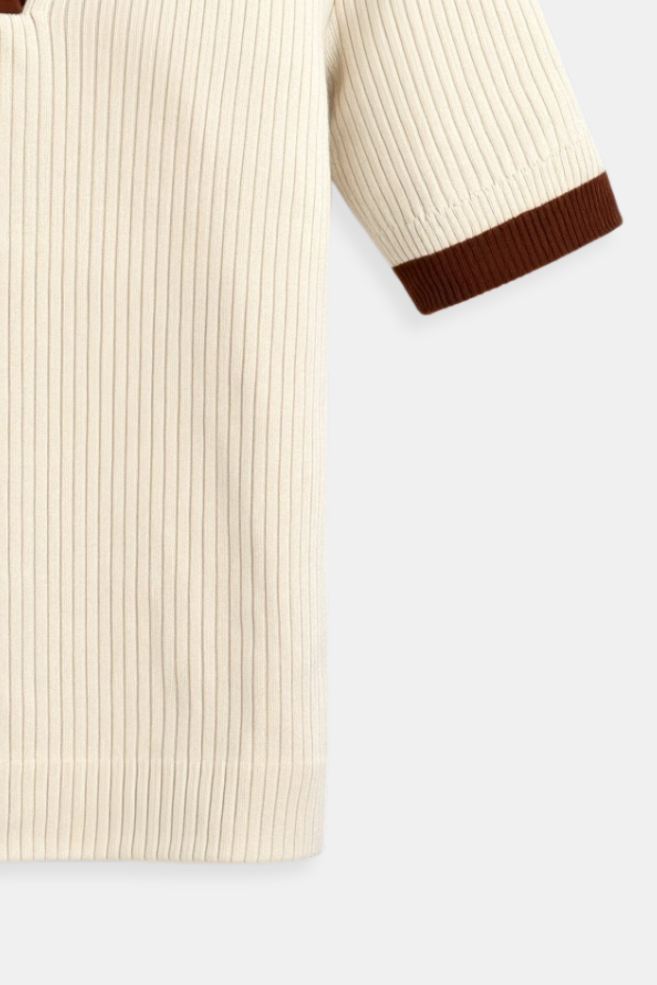 Geribd Dames Poloshirt Met Contrastkraag en Korte Mouwen