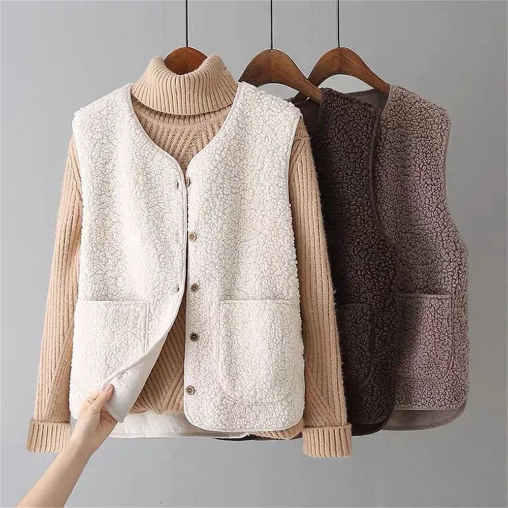 Women's Soft Warm Fleece Cardigan with Pockets