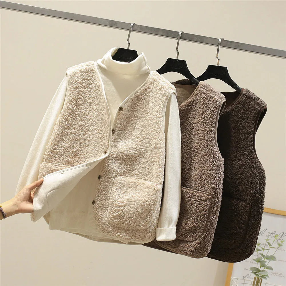Women's Soft Warm Fleece Cardigan with Pockets