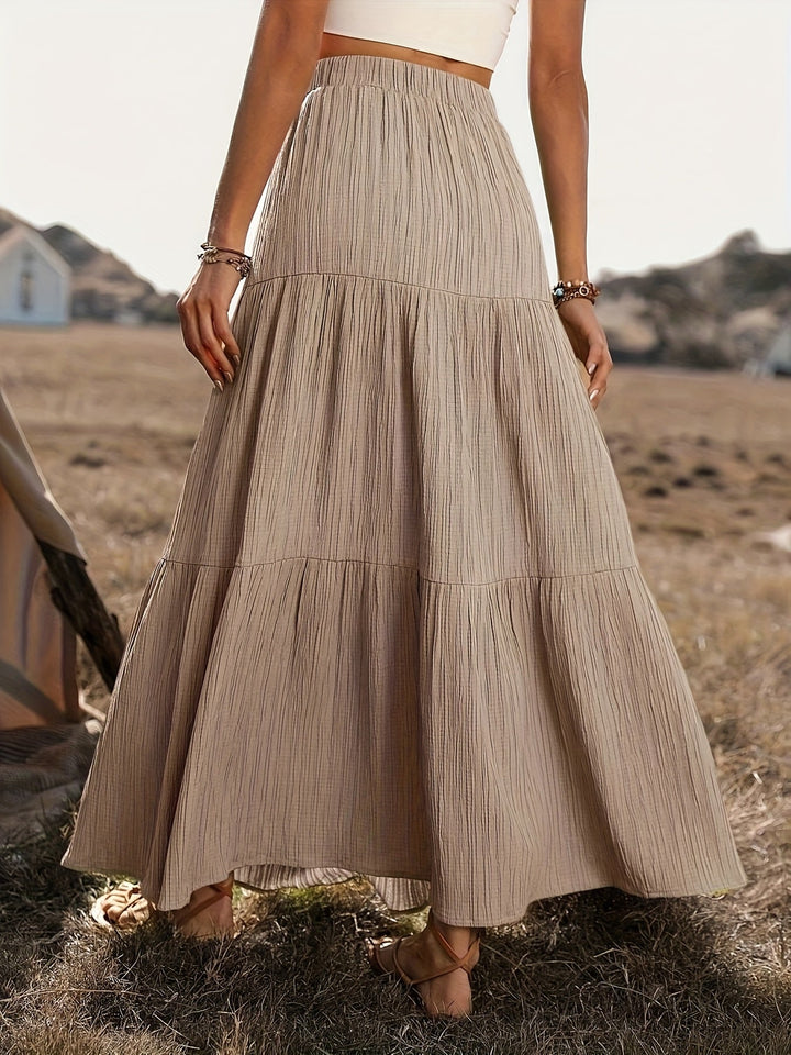 Cedra | Summery Maxi Skirt with Button Closure and A-Line Shape
