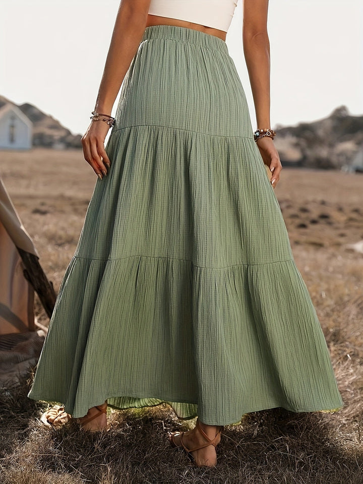 Cedra | Summery Maxi Skirt with Button Closure and A-Line Shape
