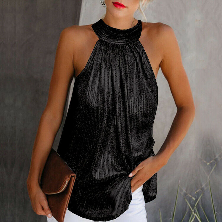 Adelyn | Glitter Halter Top